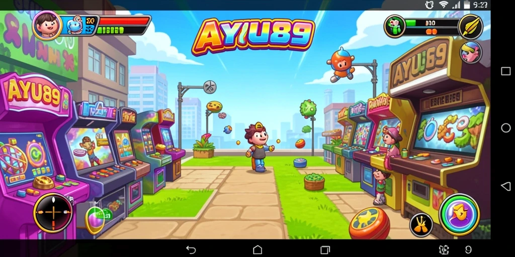 Screenshot AYU89 menampilkan aksi seru dalam gameplay Arcade.