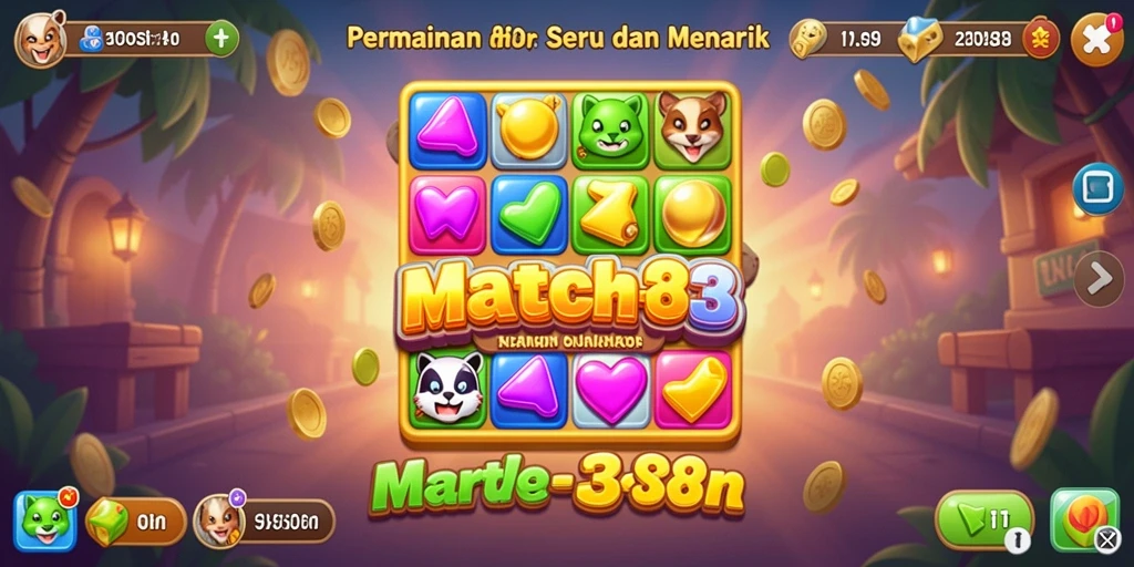 Tampilan gameplay menarik di BOS88 dengan berbagai permata berwarna-warni.