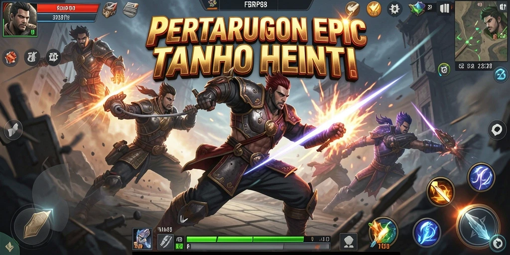 Tampilan gameplay seru dalam pertarungan FBRP88 yang menegangkan.