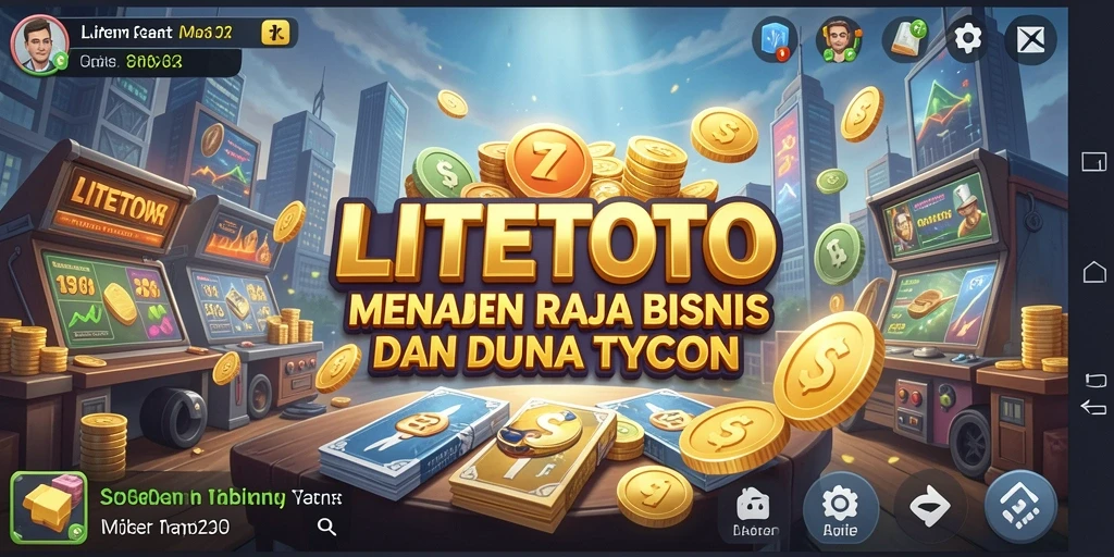 Tangkapan layar gameplay LITETOTO menunjukkan keseruan membangun bisnis Tycoon.