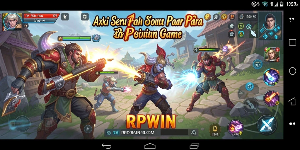 Tangkapan layar utama RPWIN menampilkan aksi pertarungan yang seru.