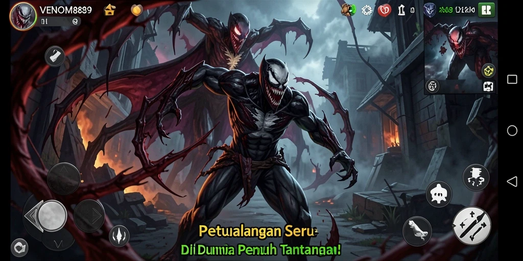 Tampilan menarik dari gameplay petualangan dalam VENOM889.